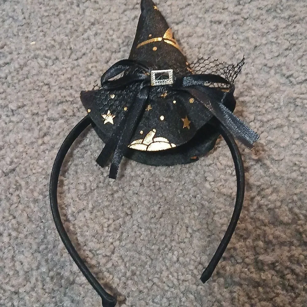Halloween witches headbands for girls or women purple black orange NEW